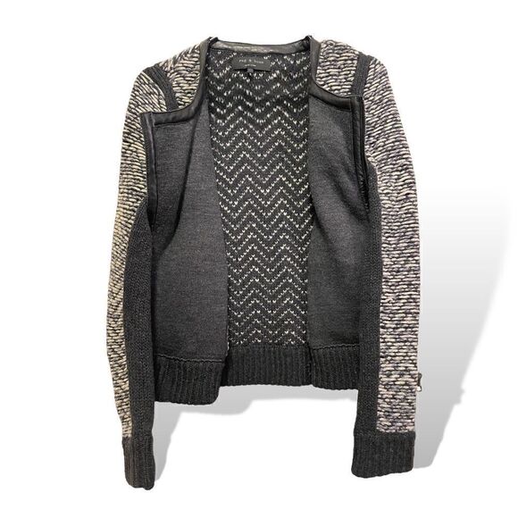 Rag & Done Wool with Lamb Leather Trim Jacket |Size:XS| - Picture 7 of 9